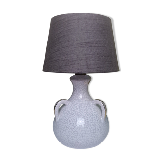 Lamp ceramic with handles in cracked enamel and gilding of Accolay