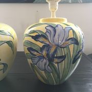 Paire de pieds de lampes italiennes décor iris