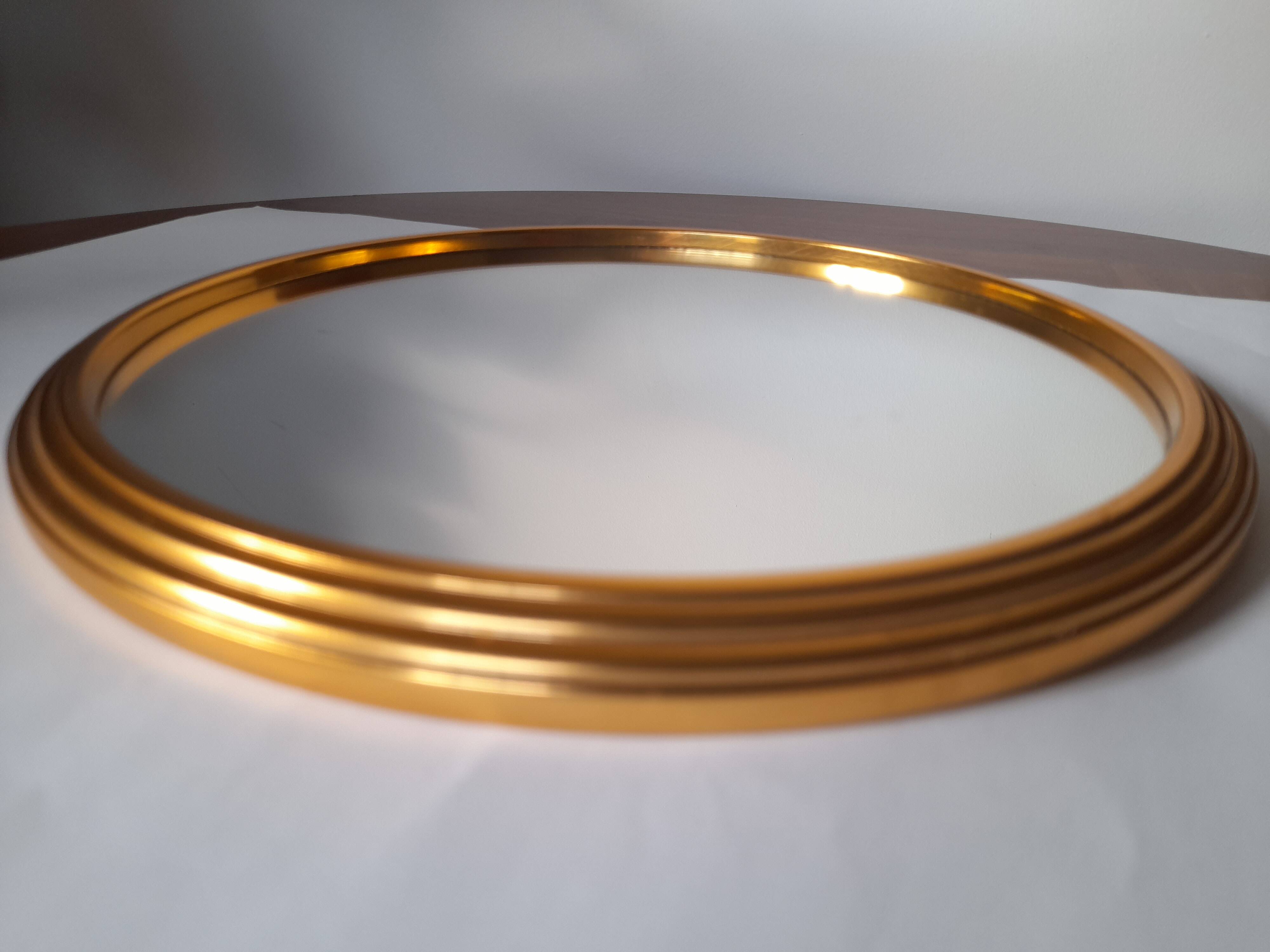 Round mirror tray with gold edge - 1950s