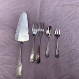 5 silver-plated cutlery, pie server, two forks, small fork and spoon, punch
