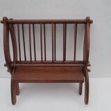 folding magazine rack in solid walnut wood