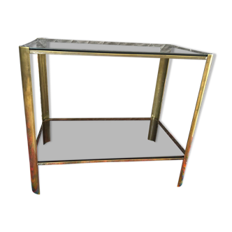 Bronze side table signed Jacques Théophile Lepelletier France 1960