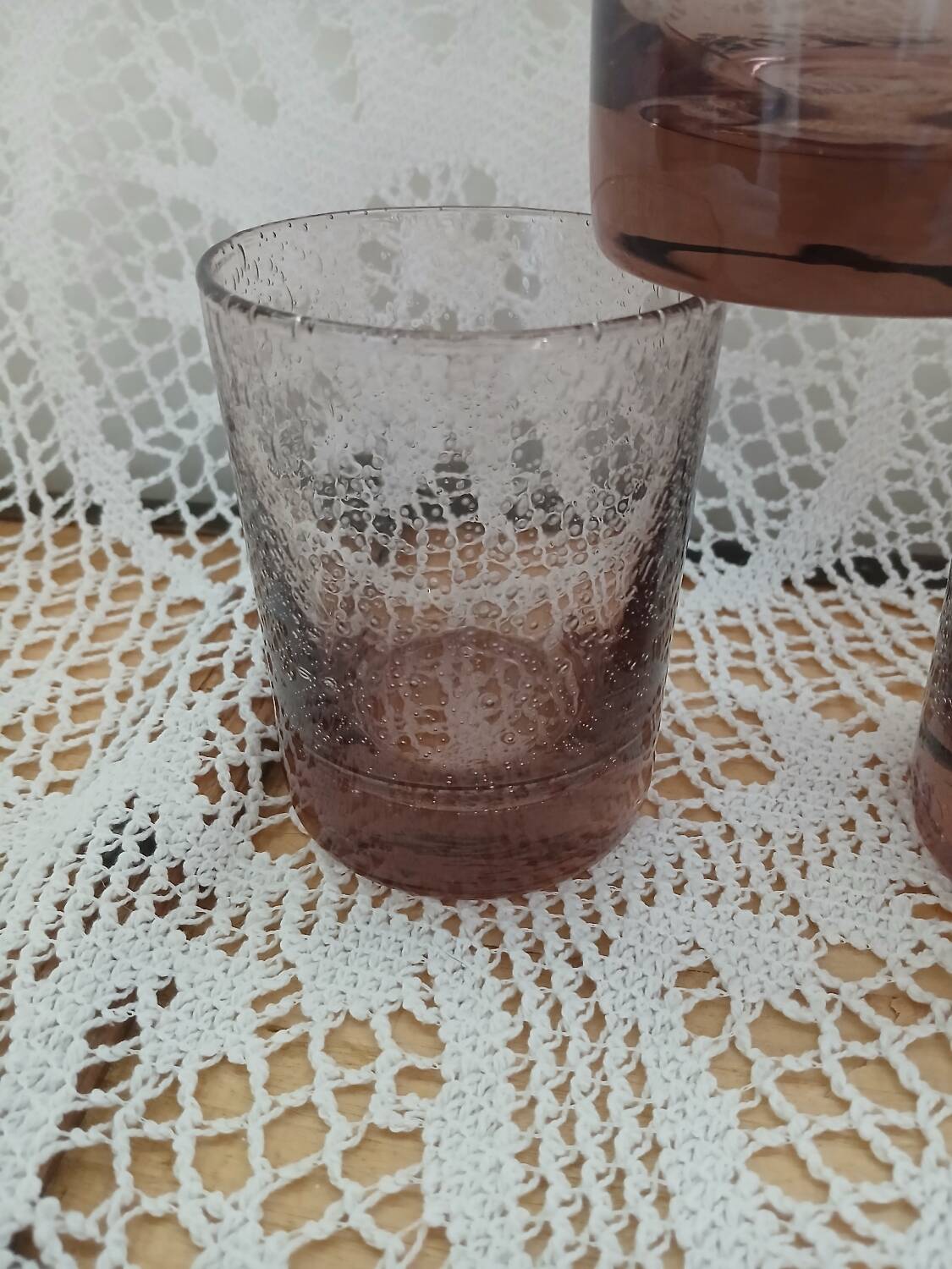 3 bubble glass water glasses