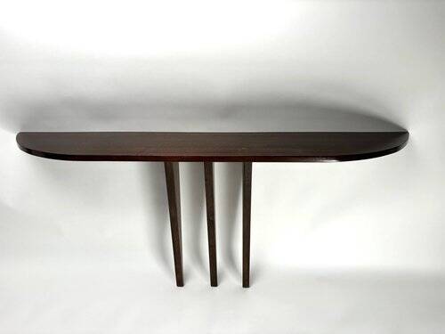 Mid-Century Italian Wooden Wall-Mounted Console Table in the style of Ulrich, 1950s