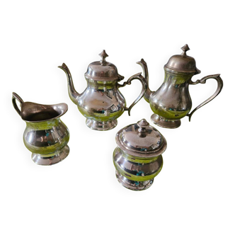 Service à thé - café en métal argenté