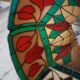 Vintage pendant light with multicoloured stained glass.