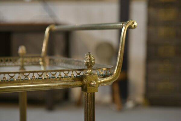 Neoclassical brass and glass serving trolley attributed to Maison Jansen, 1960s