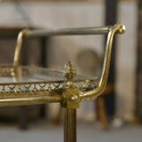 Neoclassical brass and glass serving trolley attributed to Maison Jansen, 1960s