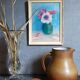 Pastel framed "The anemones" vintage