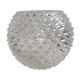 Vase rond en verre transparent bullé