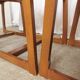 Lot de 4 chaises de salle à manger vintage / design sculptural en bois des années 70, cuir marron