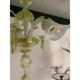Floral and Green Leaf Milky “Calle” Glass Chandelier