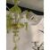 Floral and Green Leaf Milky “Calle” Glass Chandelier