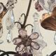 Lustrous chandelier with pendants and glass fruits, Maison Baguès, six lights.