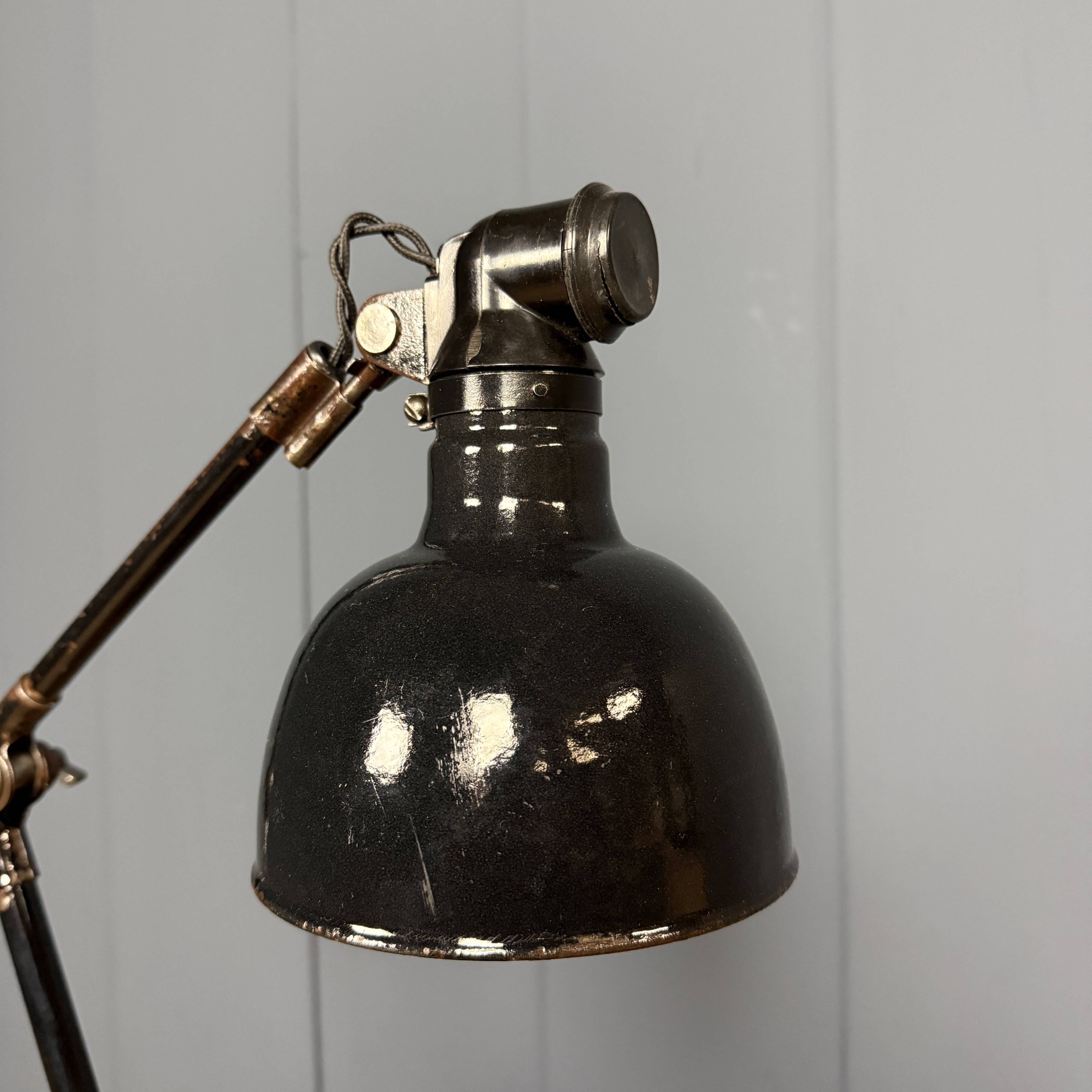 Rademacher black table lamp with enamel shade