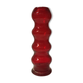 Large red glass seventies vase