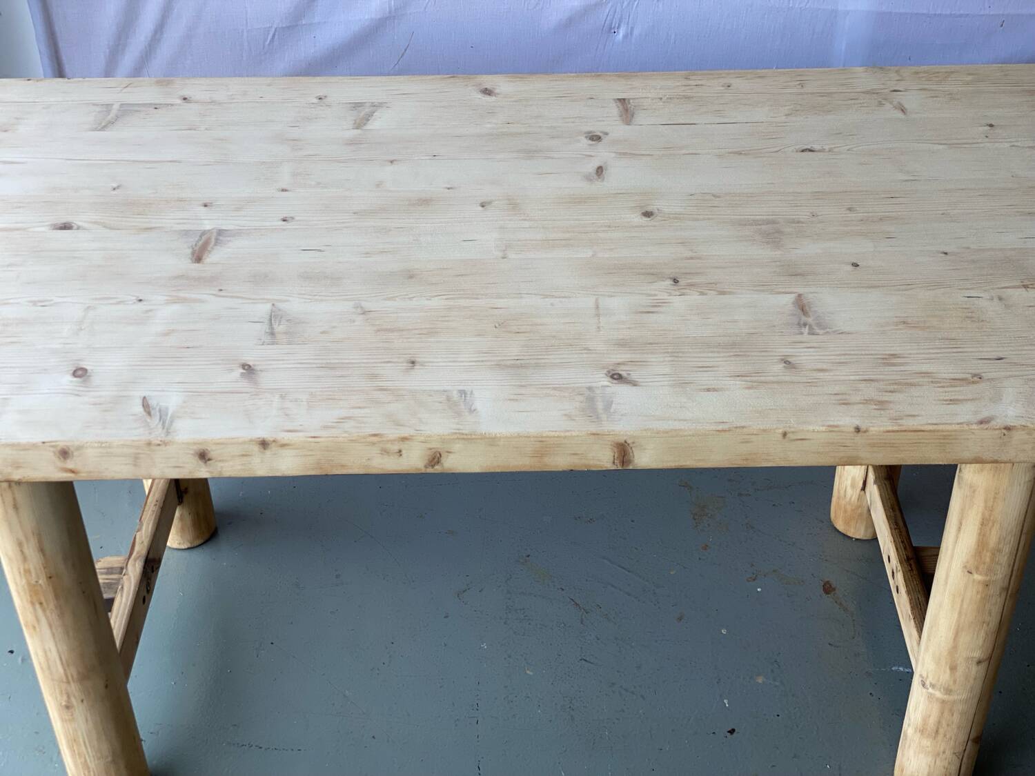 Vintage Farmhouse Dining Table Solid Wood Refurbished 170cm