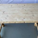 Vintage Farmhouse Dining Table Solid Wood Refurbished 170cm