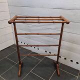 Bamboo style wooden towel holder