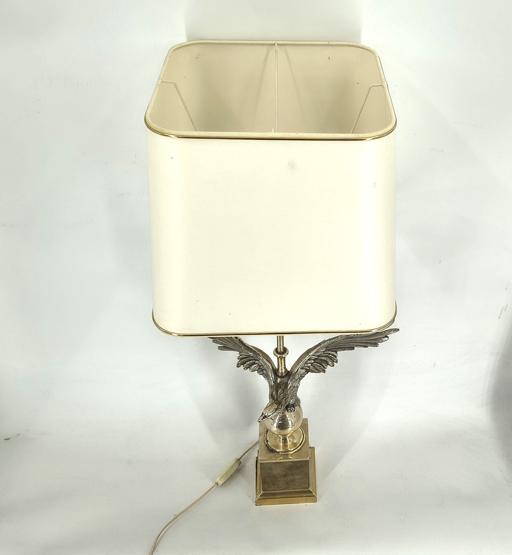 Pair of nickel eagle table lamps by Loevsky and Loevsky, 1970s