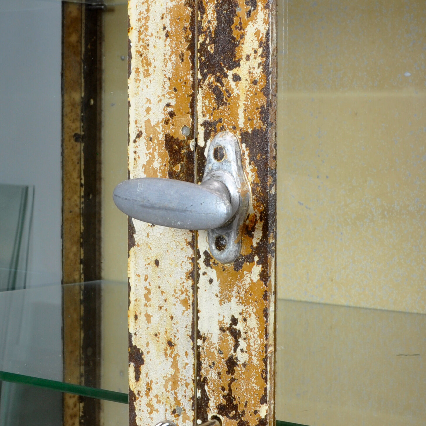 Vintage Steel And Glass Medical Cabinet, 1930's