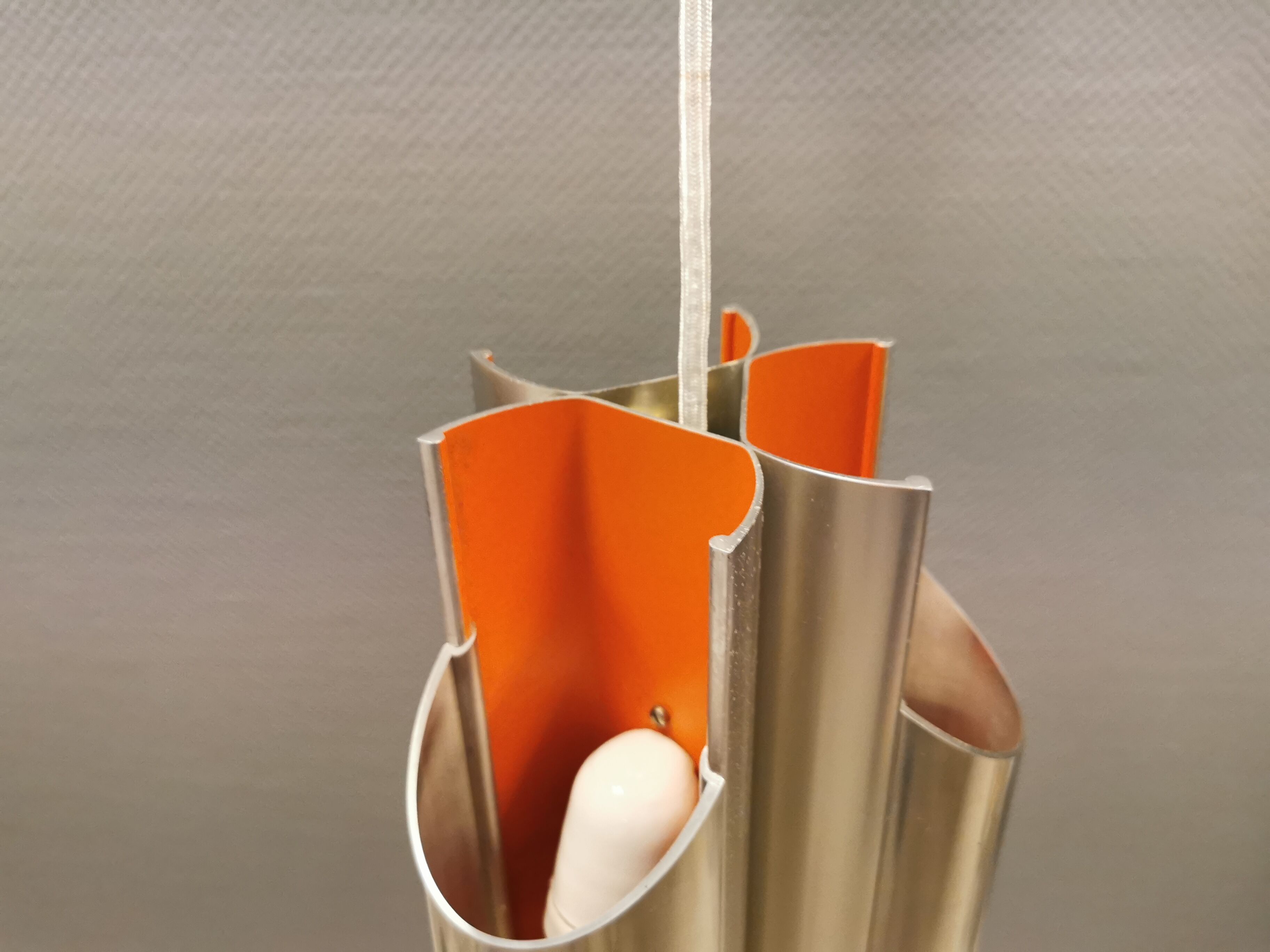 Danish vintage hanging lamp, model Pantre designed Bent Karlby for Lyfa in the 60s.