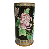 Vase Roll , beautiful enamels Cloisonnés , China Asia . flowers , blue background