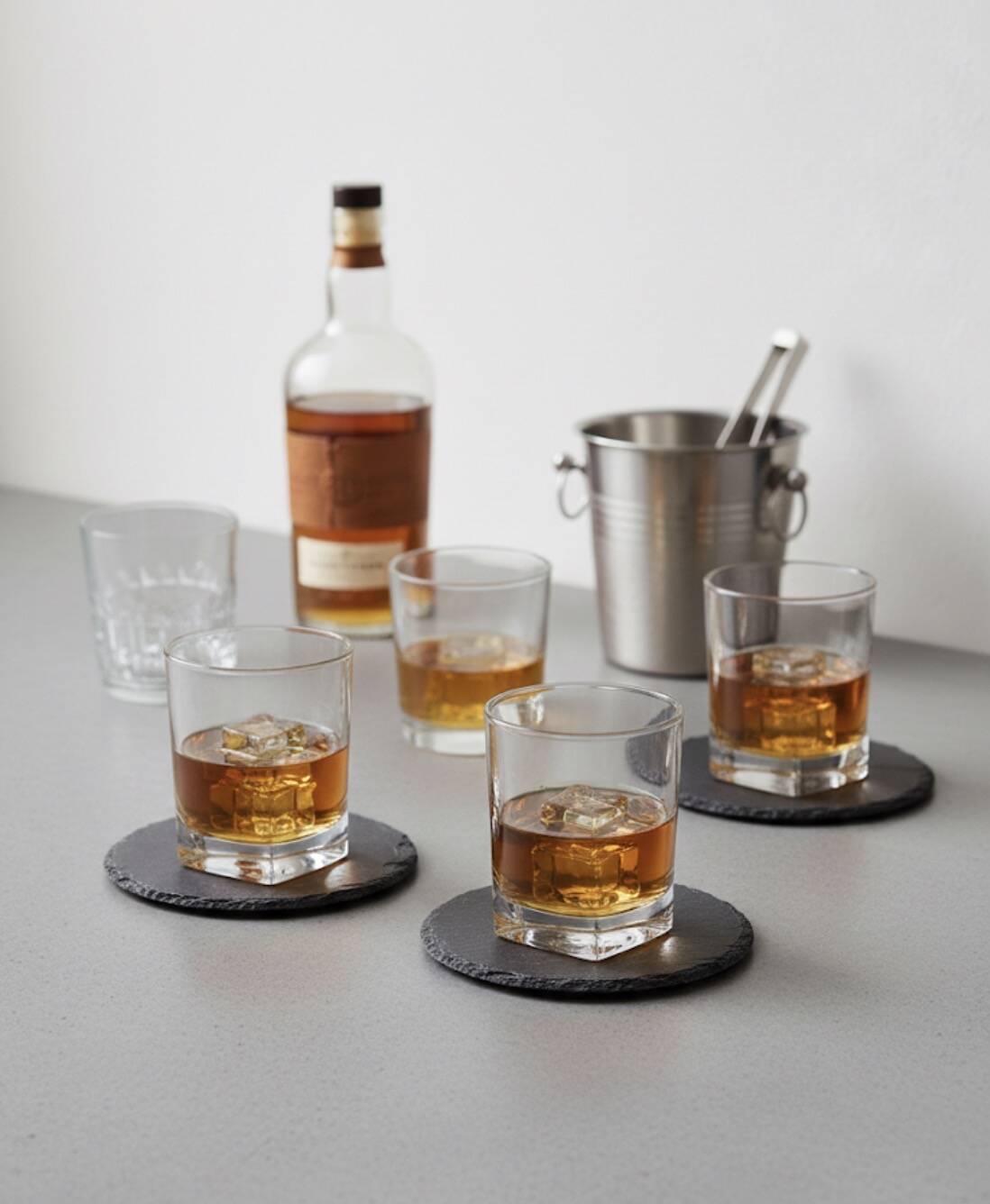 Set of 6 Luminarc Quadrille whisky glasses - Brand new condition