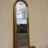 Hall mirror, gilded frame with fillets and fleur-de-lis.