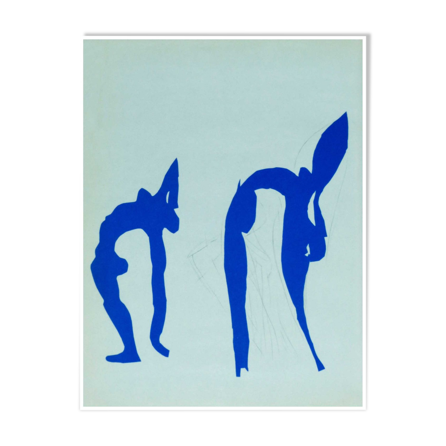 Lithograph Henri Matisse Acrobats paper cut 1958