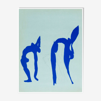 Lithograph Henri Matisse Acrobats paper cut 1958