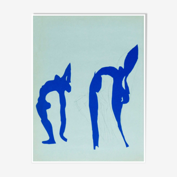 Lithographie Henri Matisse Acrobates papiers découpés 1958
