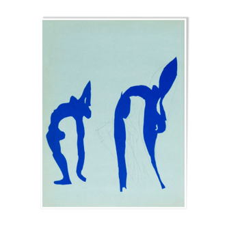 Lithograph Henri Matisse Acrobats paper cut 1958