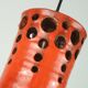 Mid century pendant light with orange ceramic shade 1970s