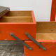 Orange wooden sewing box 1960 1970