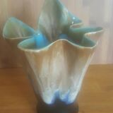 Vintage vase draped shape in flamed sandstone