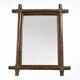 Large old rectangular rattan mirror, 67cm x 47cm