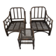 Pair of brown rattan armchairs