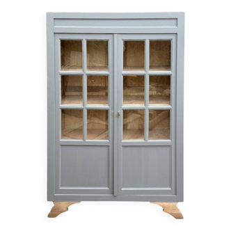 Grey glass-fronted Parisian wardrobe from La Samaritaine 1960