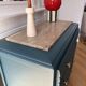 Vintage chest of drawers - 1950s - marble - midnight blue