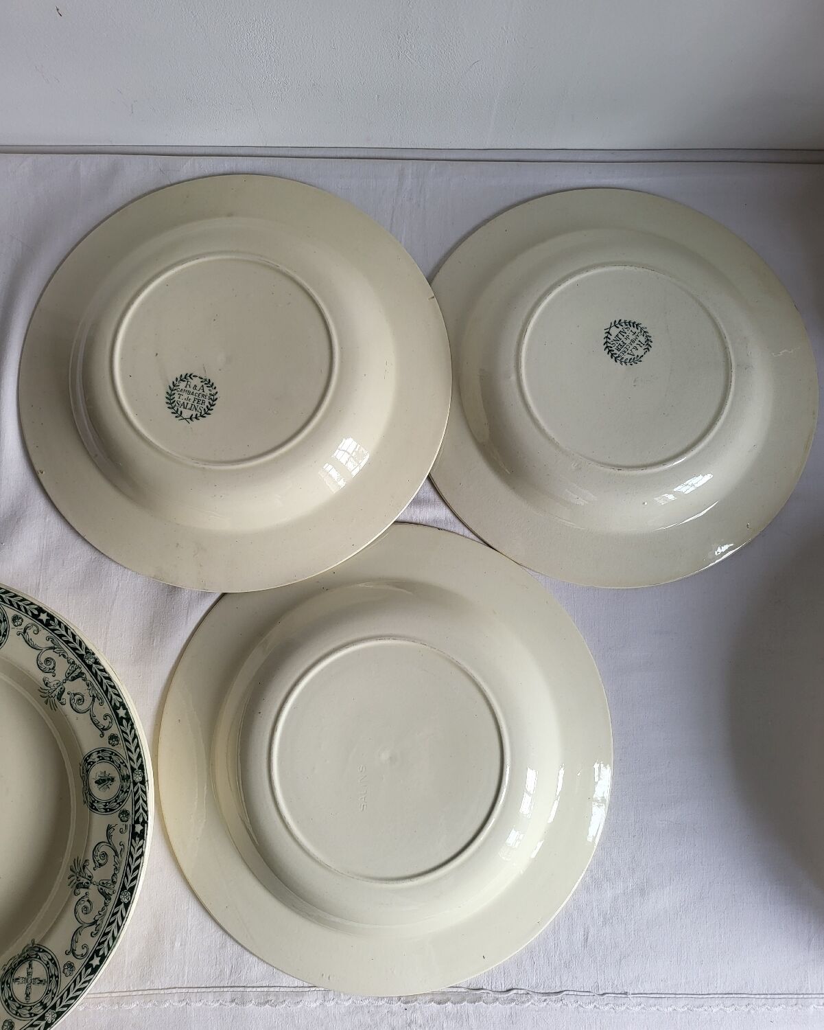 11 Deep Plates Ironstone Salins Cambacérès Decor