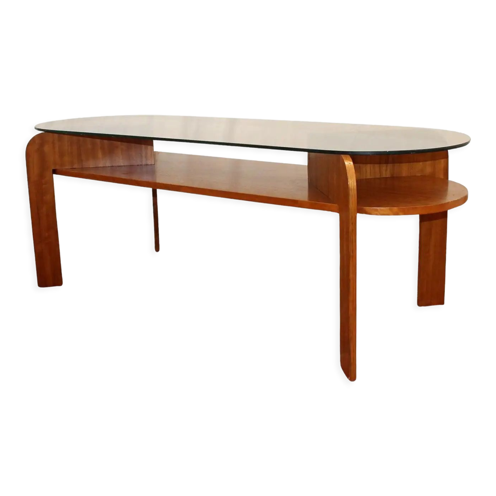 Vintage glass coffee table from czechoslovakia, 1980s