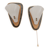 Mid-century acrylic metal wall lights 1950