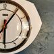 Vintage formica clock octagonal silent wall pendulum "FFR black white ash"