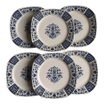 6 flat plates Terre de Fer earthenware Gien