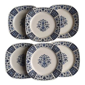 6 assiettes plates Terre de Fer faïence Gien