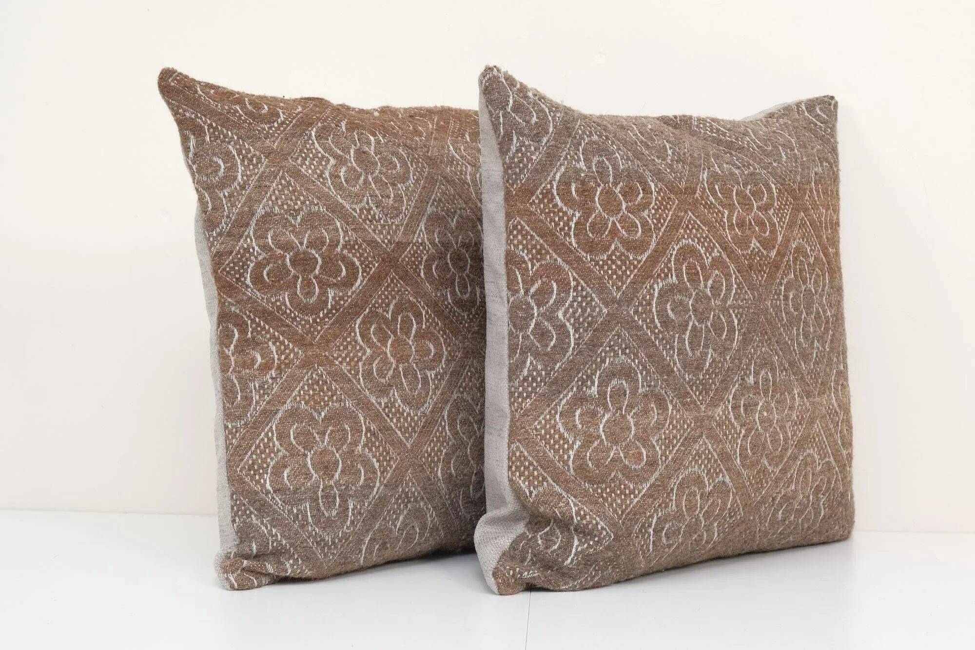 Set of 2 vintage kilim cushion covers 56x51 cm
