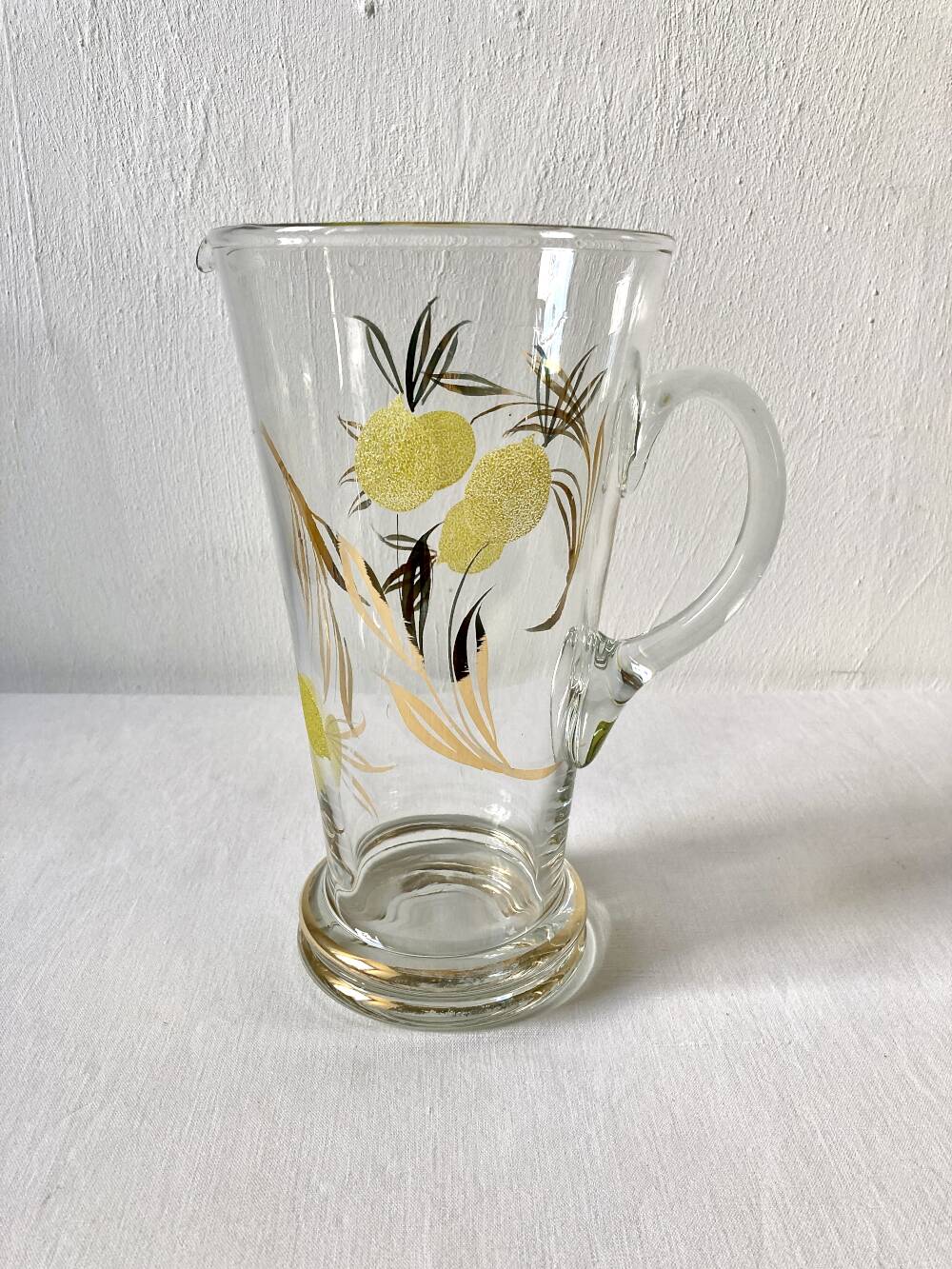 Lemonade service, lemon and golden foliage decor, France, 1960s-70s.