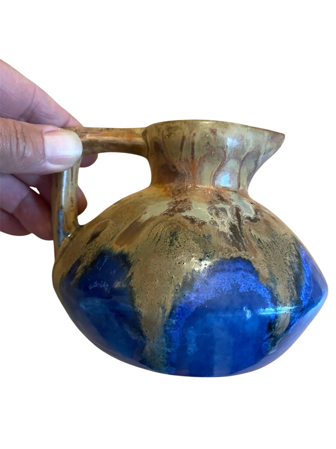 Late 19th century blue ceramic Méténier pitcher