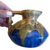 Late 19th century blue ceramic Méténier pitcher